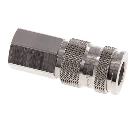 Stainless Steel 316L DN 7.8 Air Coupling Socket G 1/4 inch Female Double Shut-Off