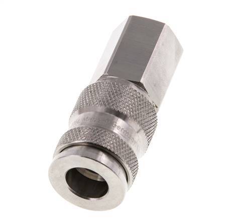 Stainless steel 306L DN 7.8 Air Coupling Socket G 1/4 inch Female Double Shut-Off
