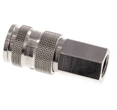 Stainless Steel 316L DN 7.8 Air Coupling Socket G 1/4 inch Female Double Shut-Off