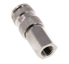 Stainless Steel 316L DN 7.8 Air Coupling Socket G 1/4 inch Female Double Shut-Off