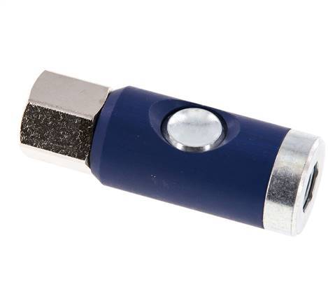 Hardened steel DN 7.4 Safety Air Coupling Socket with Push Button G 1/4 inch Female