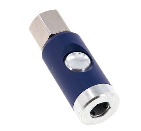 Hardened steel DN 7.4 Safety Air Coupling Socket with Push Button G 1/4 inch Female