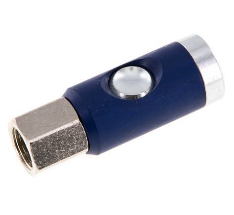 Hardened steel DN 7.4 Safety Air Coupling Socket with Push Button G 3/8 inch Female