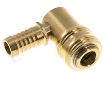 Brass DN 7.2 (Euro) Air Coupling Socket 13 mm Hose Pillar 90-deg