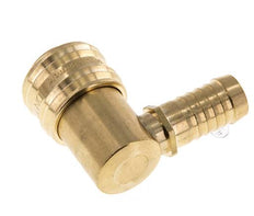 Brass DN 7.2 (Euro) Air Coupling Socket 13 mm Hose Pillar 90-deg