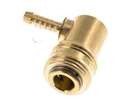 Brass DN 7.2 (Euro) Air Coupling Socket 6 mm Hose Pillar 90-deg