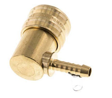 Brass DN 7.2 (Euro) Air Coupling Socket 6 mm Hose Pillar 90-deg