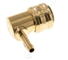 Brass DN 7.2 (Euro) Air Coupling Socket 6 mm Hose Pillar 90-deg