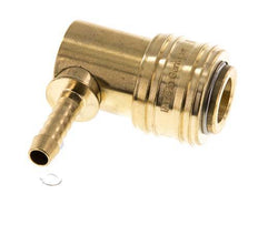 Brass DN 7.2 (Euro) Air Coupling Socket 6 mm Hose Pillar 90-deg