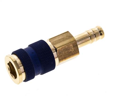 Brass DN 7.2 (Euro) Blue-Coded Air Coupling Socket 9 mm Hose Pillar