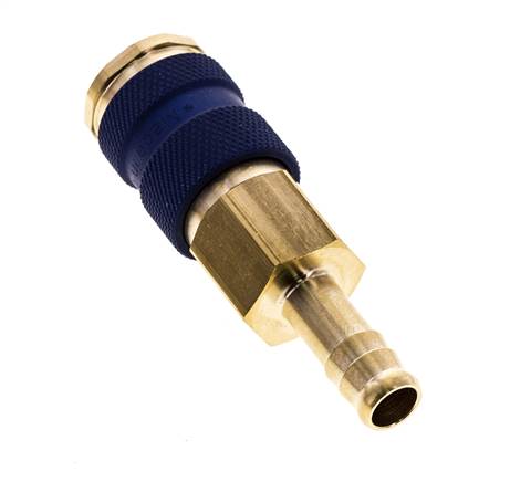 Brass DN 7.2 (Euro) Blue-Coded Air Coupling Socket 9 mm Hose Pillar