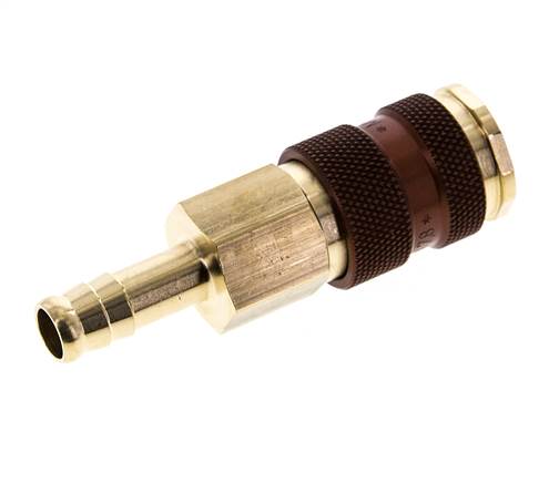 Brass DN 7.2 (Euro) Brown-Coded Air Coupling Socket 9 mm Hose Pillar
