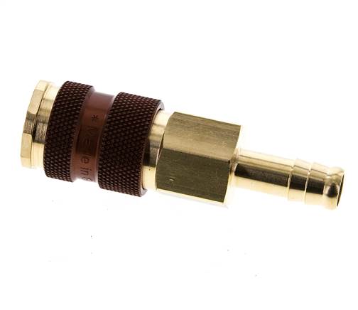 Brass DN 7.2 (Euro) Brown-Coded Air Coupling Socket 9 mm Hose Pillar