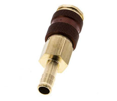 Brass DN 7.2 (Euro) Brown-Coded Air Coupling Socket 9 mm Hose Pillar