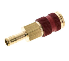 Brass DN 7.2 (Euro) Red-Coded Air Coupling Socket 9 mm Hose Pillar