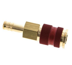 Brass DN 7.2 (Euro) Red-Coded Air Coupling Socket 9 mm Hose Pillar