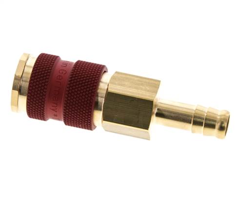 Brass DN 7.2 (Euro) Red-Coded Air Coupling Socket 9 mm Hose Pillar