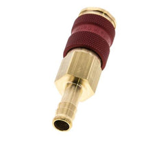 Brass DN 7.2 (Euro) Red-Coded Air Coupling Socket 9 mm Hose Pillar