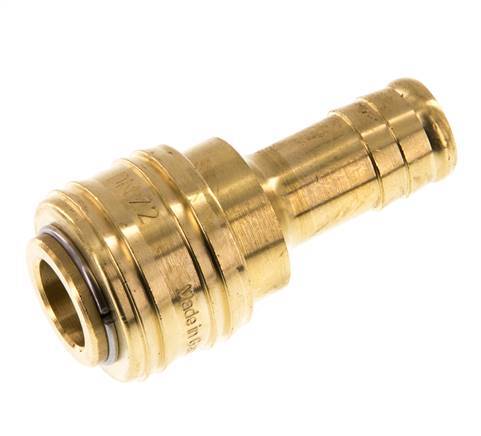 Brass DN 7.2 (Euro) Air Coupling Socket 13 mm Hose Pillar Double Shut-Off