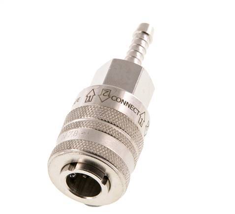 Nickel-plated Brass DN 7.8 Safety Air Coupling Socket 6 mm Hose Pillar