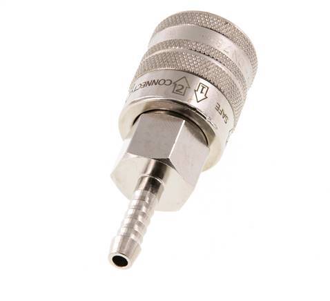 Nickel-plated Brass DN 7.8 Safety Air Coupling Socket 6 mm Hose Pillar