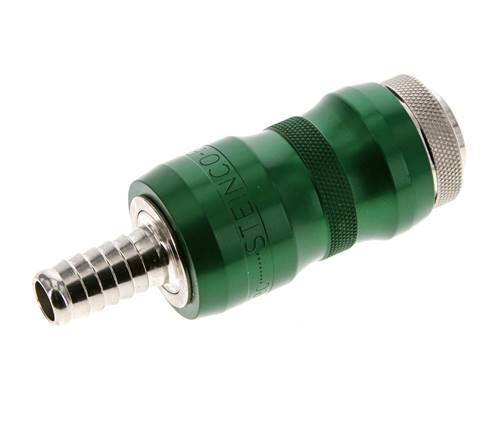 Nickel-plated Brass DN 7.8 Safety Air Coupling Socket with Slide Sleeve 10 mm Hose Pillar