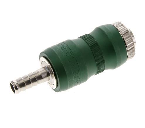 Nickel-plated Brass DN 7.8 Safety Air Coupling Socket with Slide Sleeve 8 mm Hose Pillar