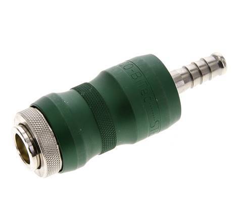 Nickel-plated Brass DN 7.8 Safety Air Coupling Socket with Slide Sleeve 8 mm Hose Pillar