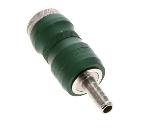 Nickel-plated Brass DN 7.8 Safety Air Coupling Socket with Slide Sleeve 8 mm Hose Pillar