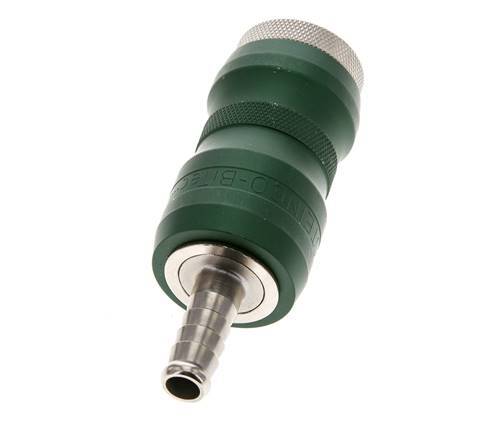 Nickel-plated Brass DN 7.8 Safety Air Coupling Socket with Slide Sleeve 8 mm Hose Pillar