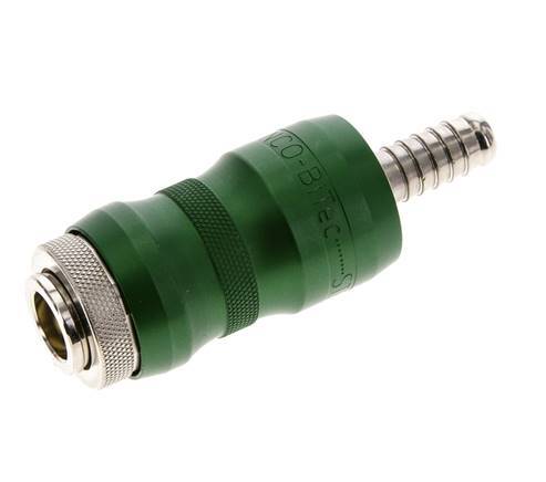 Nickel-plated Brass DN 7.8 Safety Air Coupling Socket with Slide Sleeve 9 mm Hose Pillar