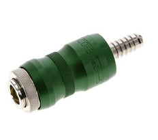 Nickel-plated Brass DN 7.8 Safety Air Coupling Socket with Slide Sleeve 9 mm Hose Pillar