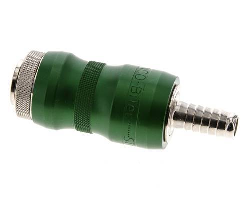 Nickel-plated Brass DN 7.8 Safety Air Coupling Socket with Slide Sleeve 9 mm Hose Pillar