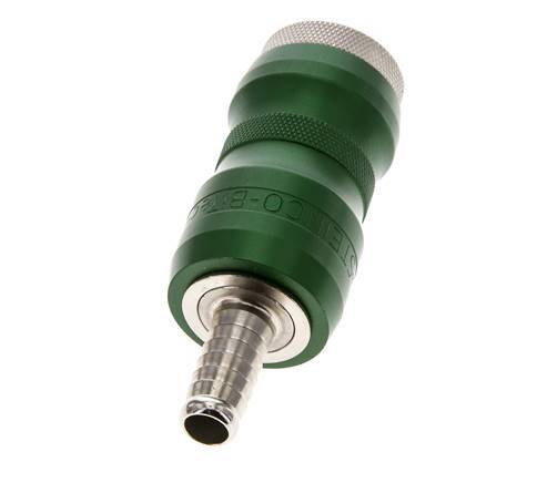 Nickel-plated Brass DN 7.8 Safety Air Coupling Socket with Slide Sleeve 9 mm Hose Pillar