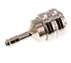 Nickel-plated Brass DN 7.2 (Euro) Air Coupling Socket 6 mm Hose Pillar Double Shut-Off