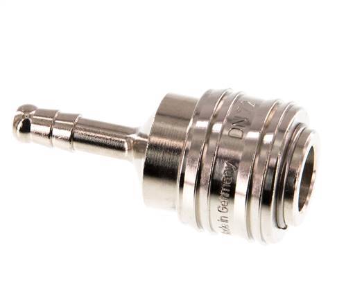 Nickel-plated Brass DN 7.2 (Euro) Air Coupling Socket 6 mm Hose Pillar Double Shut-Off