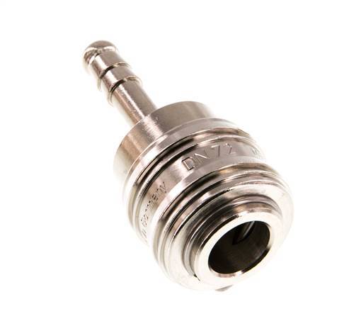 Nickel-plated Brass DN 7.2 (Euro) Air Coupling Socket 6 mm Hose Pillar Double Shut-Off