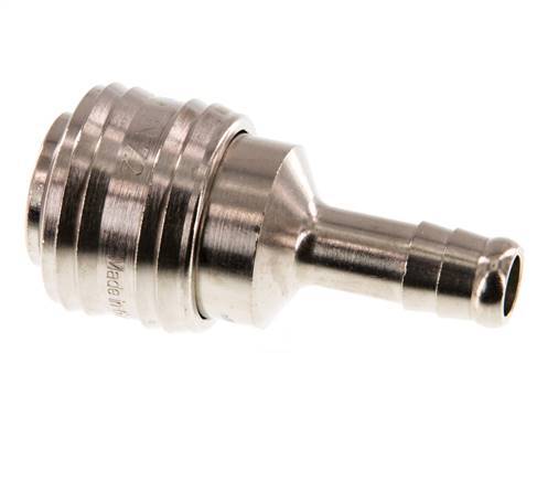 Nickel-plated Brass DN 7.2 (Euro) Air Coupling Socket 9 mm Hose Pillar Double Shut-Off
