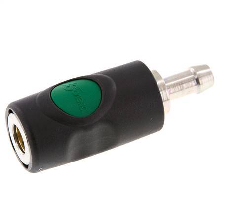 Composite material DN 7.4 Safety Air Coupling Socket with Push Button 10 mm Hose Pillar