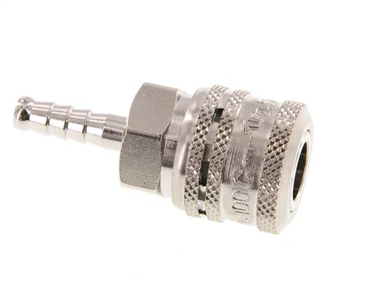 Steel DN 7.2 (Euro) Safety Air Coupling Socket 6 mm Hose Pillar