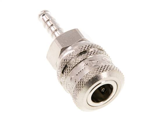 Steel DN 7.2 (Euro) Safety Air Coupling Socket 6 mm Hose Pillar