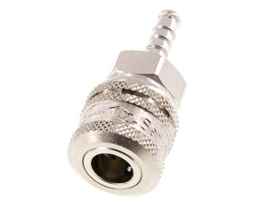 Steel DN 7.2 (Euro) Safety Air Coupling Socket 6 mm Hose Pillar