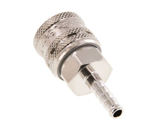Steel DN 7.2 (Euro) Safety Air Coupling Socket 6 mm Hose Pillar