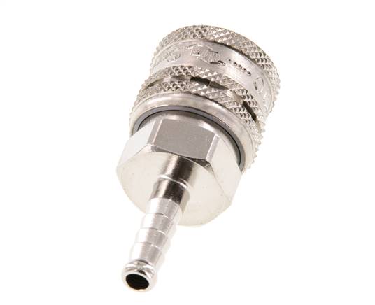 Steel DN 7.2 (Euro) Safety Air Coupling Socket 6 mm Hose Pillar