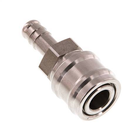 Stainless steel DN 7.2 (Euro) Air Coupling Socket 10 mm Hose Pillar
