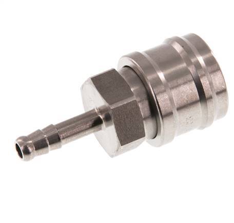 Stainless steel DN 7.2 (Euro) Air Coupling Socket 6 mm Hose Pillar