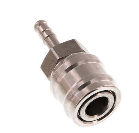 Stainless steel DN 7.2 (Euro) Air Coupling Socket 6 mm Hose Pillar