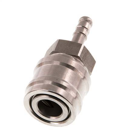 Stainless steel DN 7.2 (Euro) Air Coupling Socket 6 mm Hose Pillar