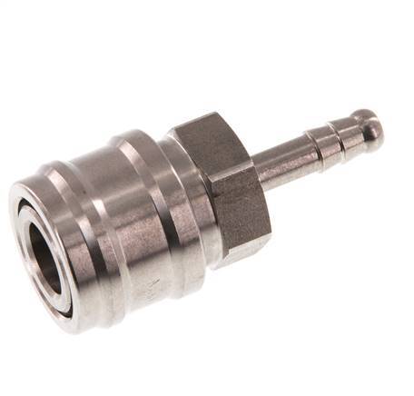 Stainless steel DN 7.2 (Euro) Air Coupling Socket 6 mm Hose Pillar