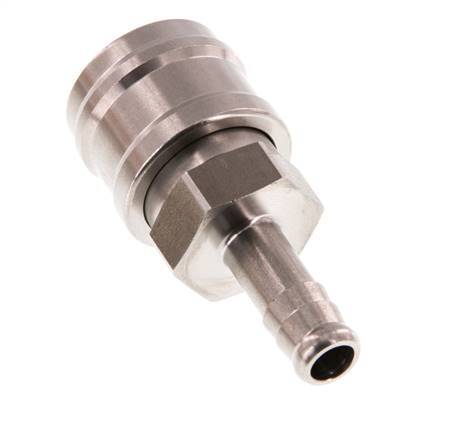 Stainless steel DN 7.2 (Euro) Air Coupling Socket 9 mm Hose Pillar